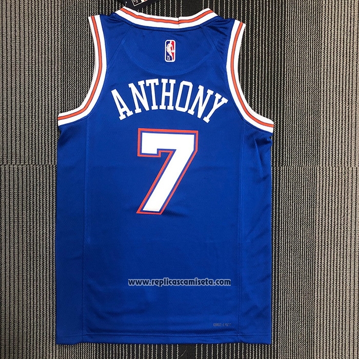 Camiseta New York Knicks Carmelo Anthony #7 Statement 2020-21 Azul